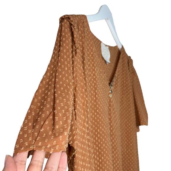 Johnny Was Brown Archer Flare Top Viscose Cotton Blend Lightweight Blouse Large - Picture 4 of 10